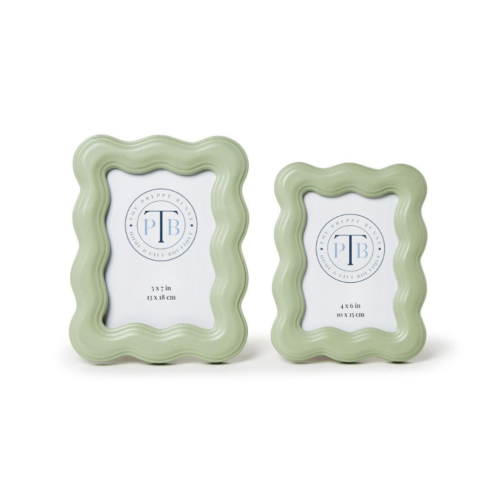 Wavy Wood Green Photo Frame - 2 sizes available - The Preppy Bunny