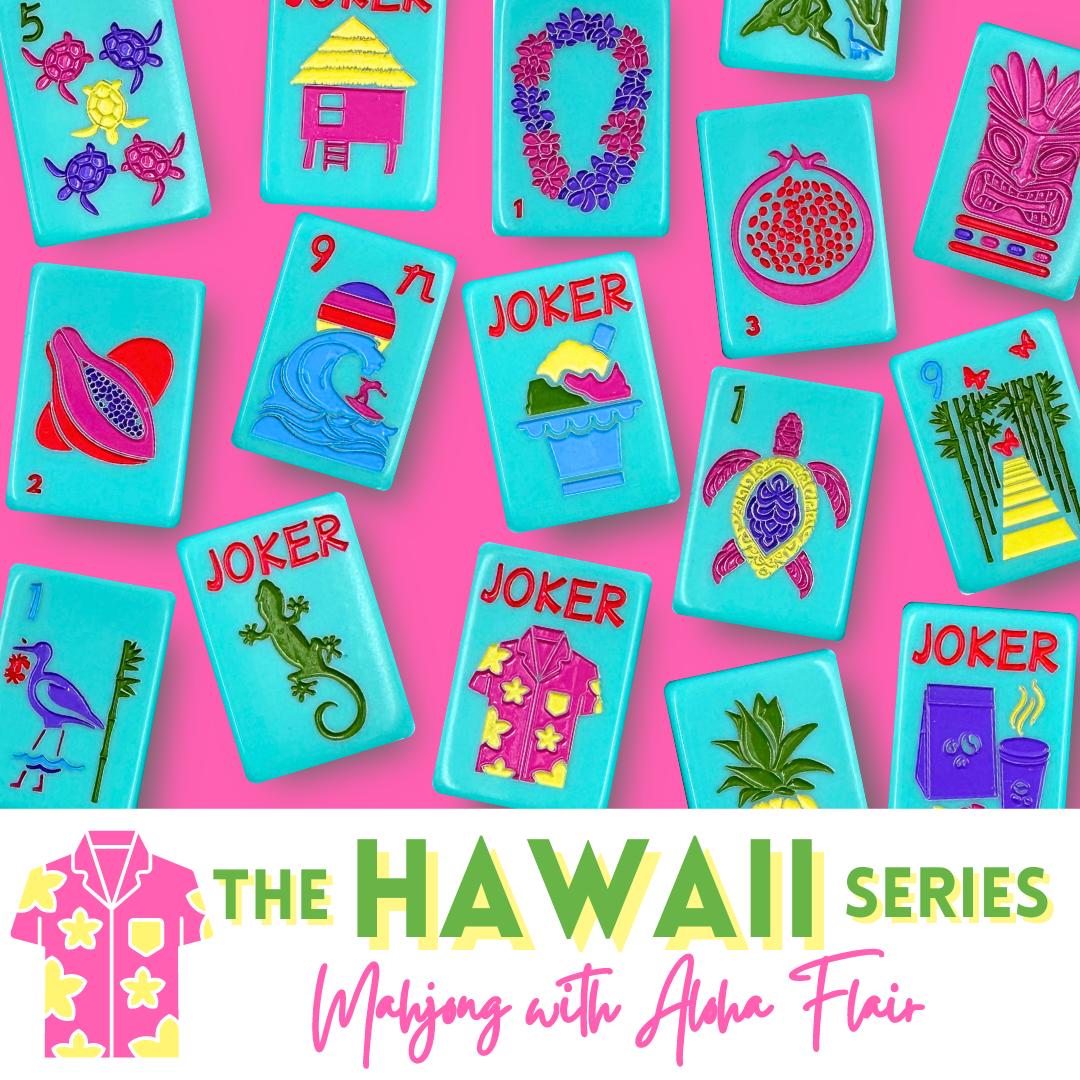 THE HAWAII SERIES | Mahjong Tile Set with Aloha Flair - The Preppy Bunny