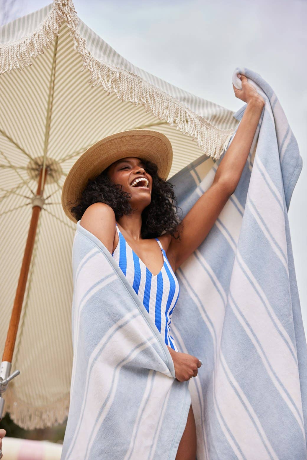 Beachy Stripe ChappyWrap Blanket - The Preppy Bunny