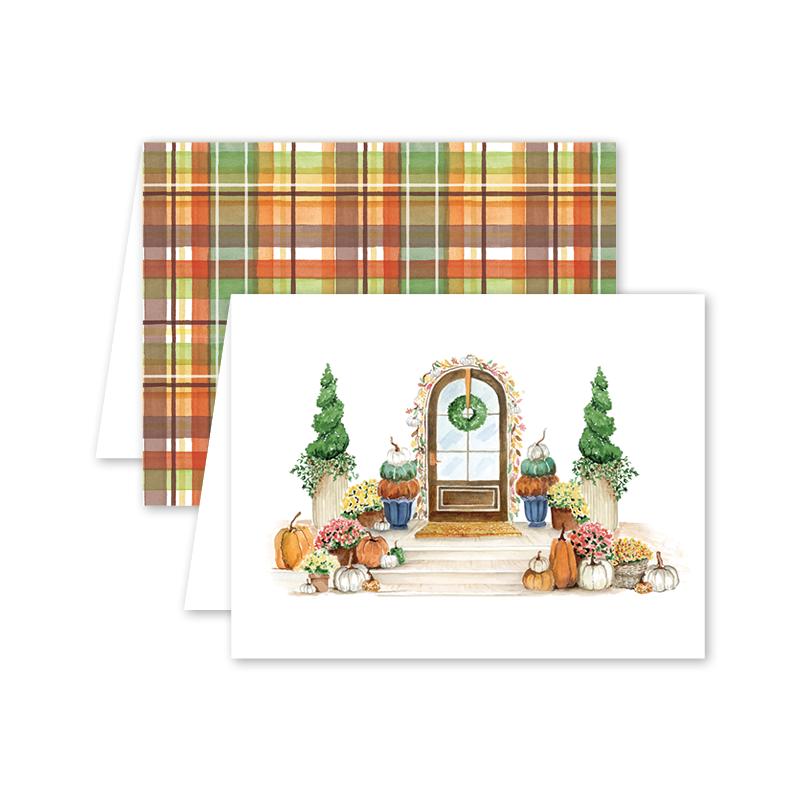 October Porch Greeting Card - The Preppy Bunny