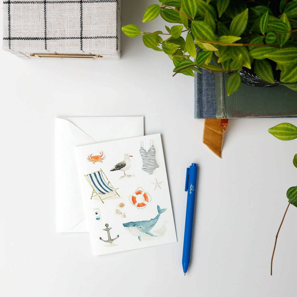 Seaside notecards - The Preppy Bunny