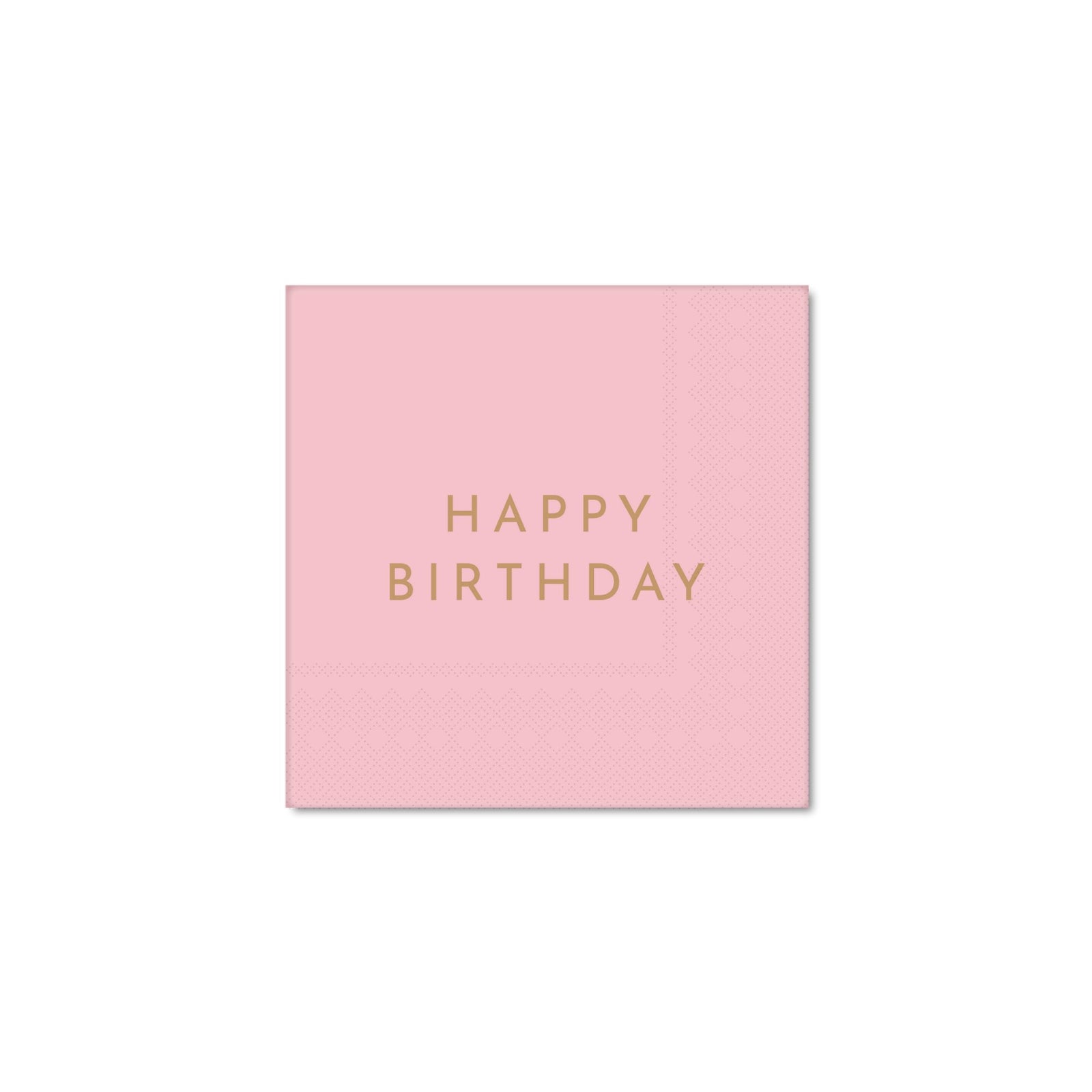 Petal Pink Happy Birthday Paper Beverage Napkins - The Preppy Bunny