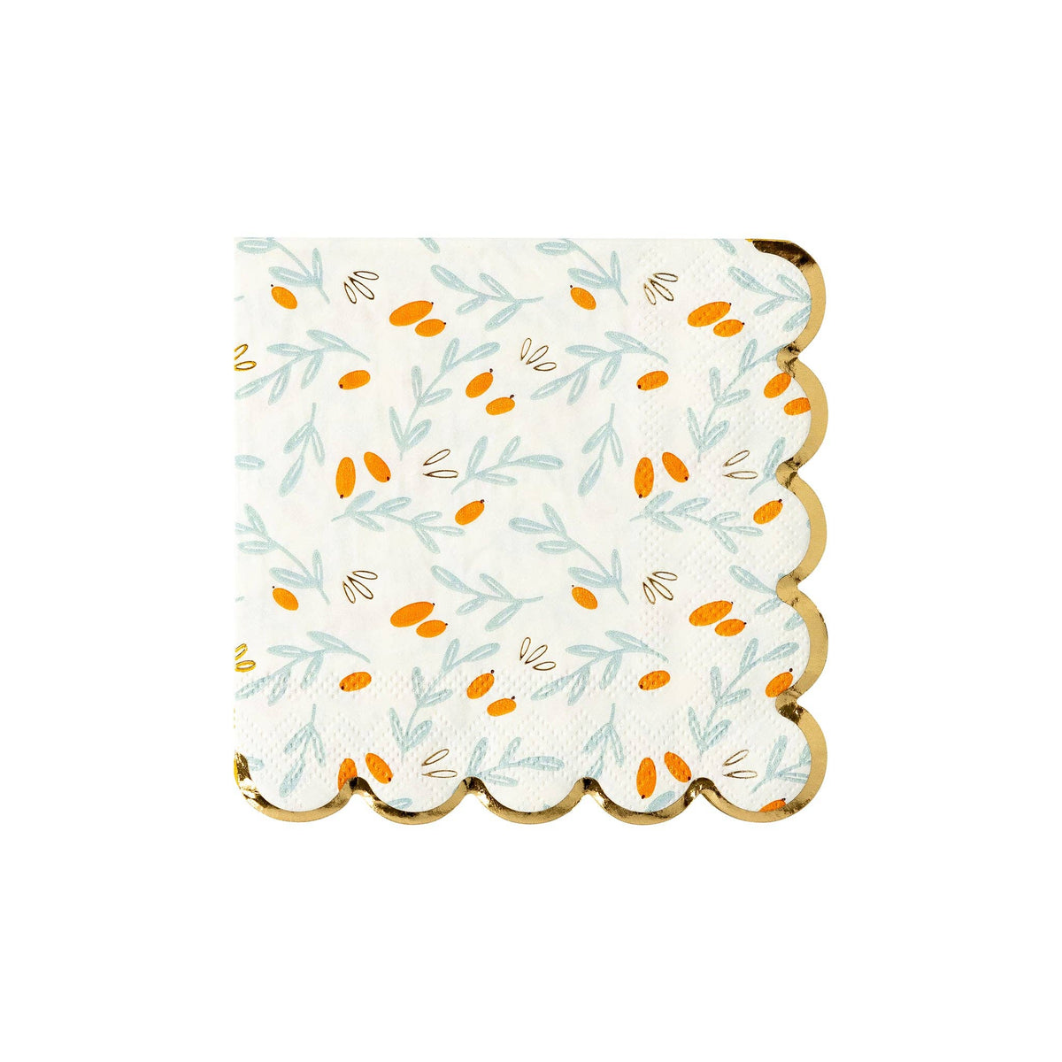 Stems Pattern Scallop Paper Beverage Napkins