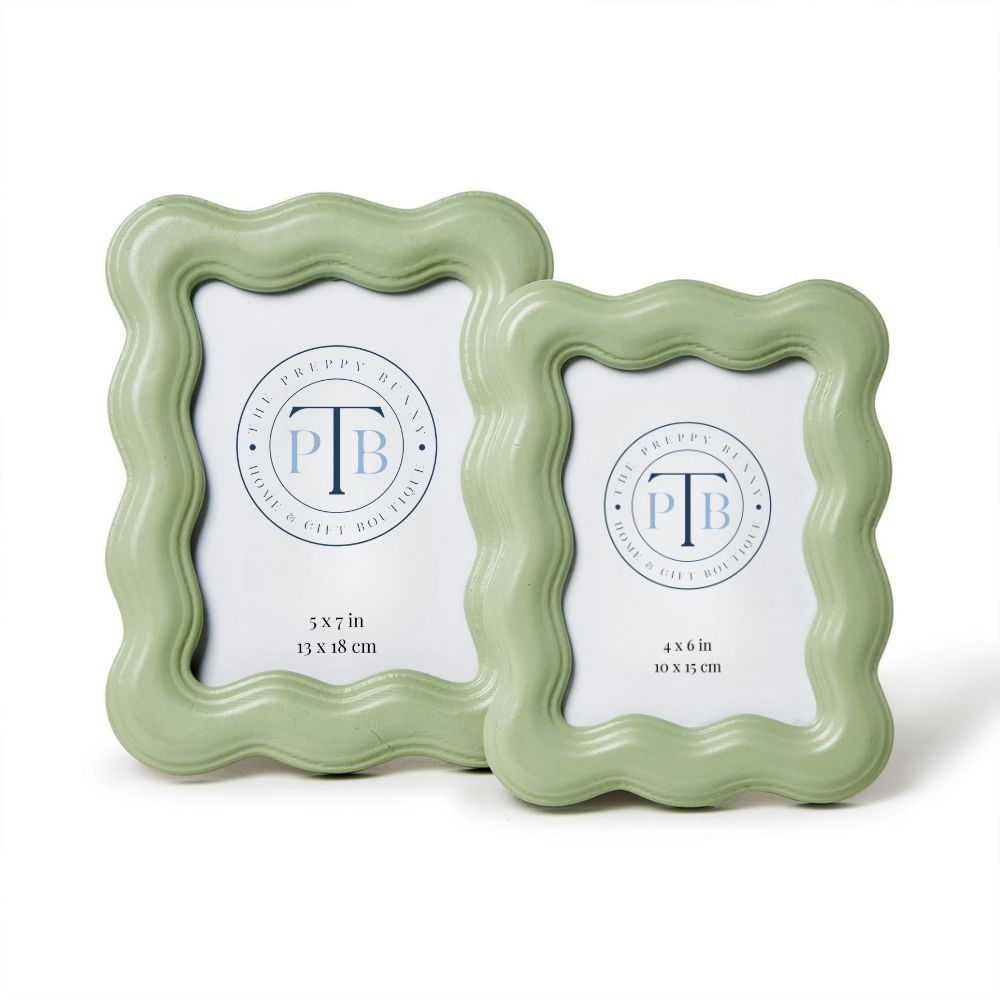 Wavy Wood Green Photo Frame - 2 sizes available