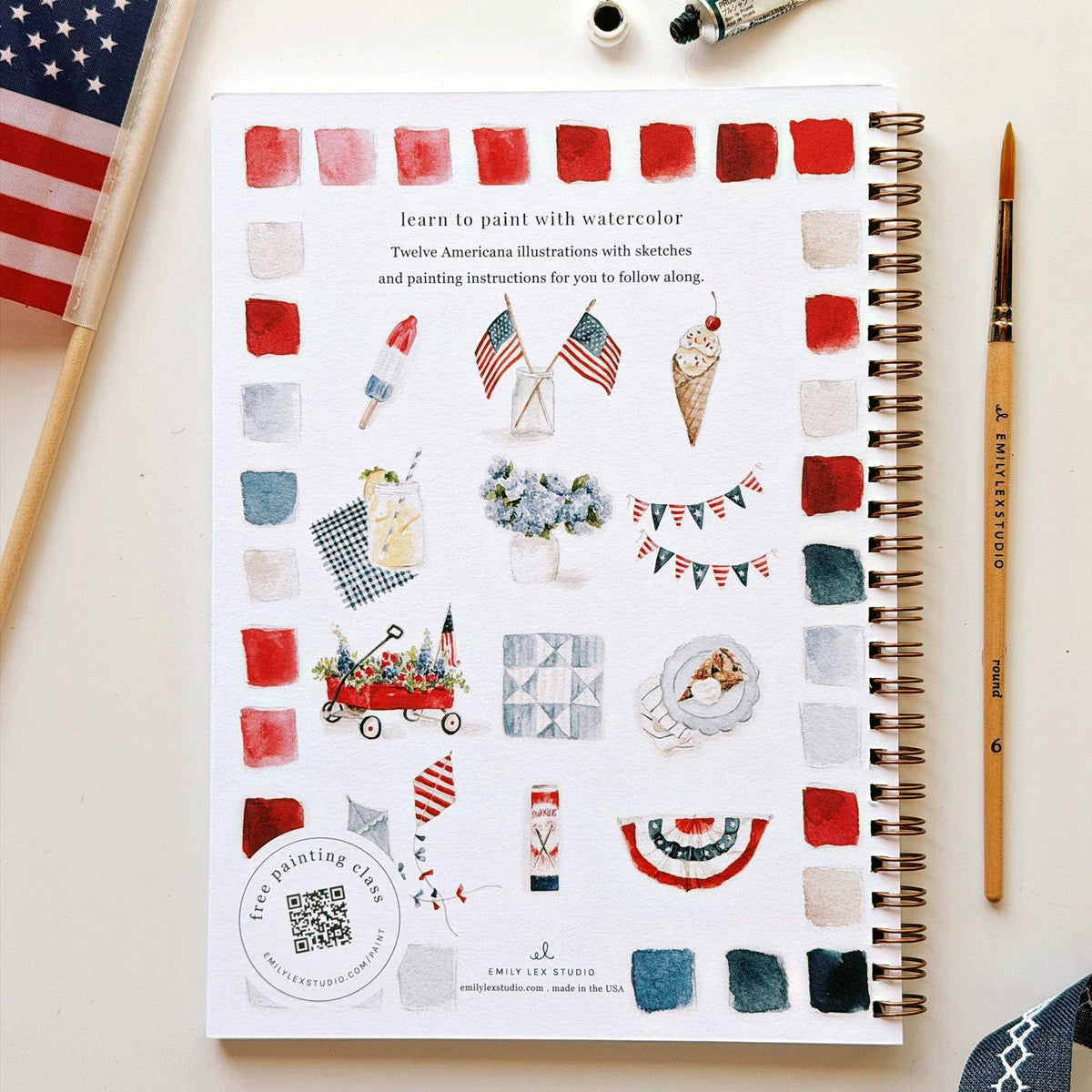 Americana watercolor workbook - The Preppy Bunny