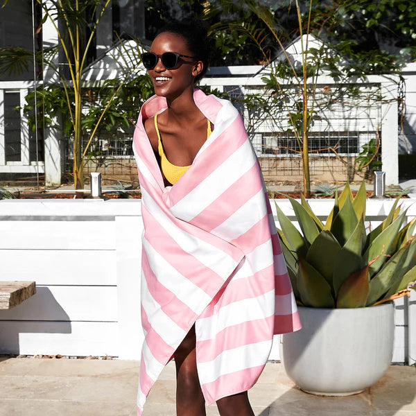 Cabana Stripe Malibu Pink Beach Towel- 2 sizes