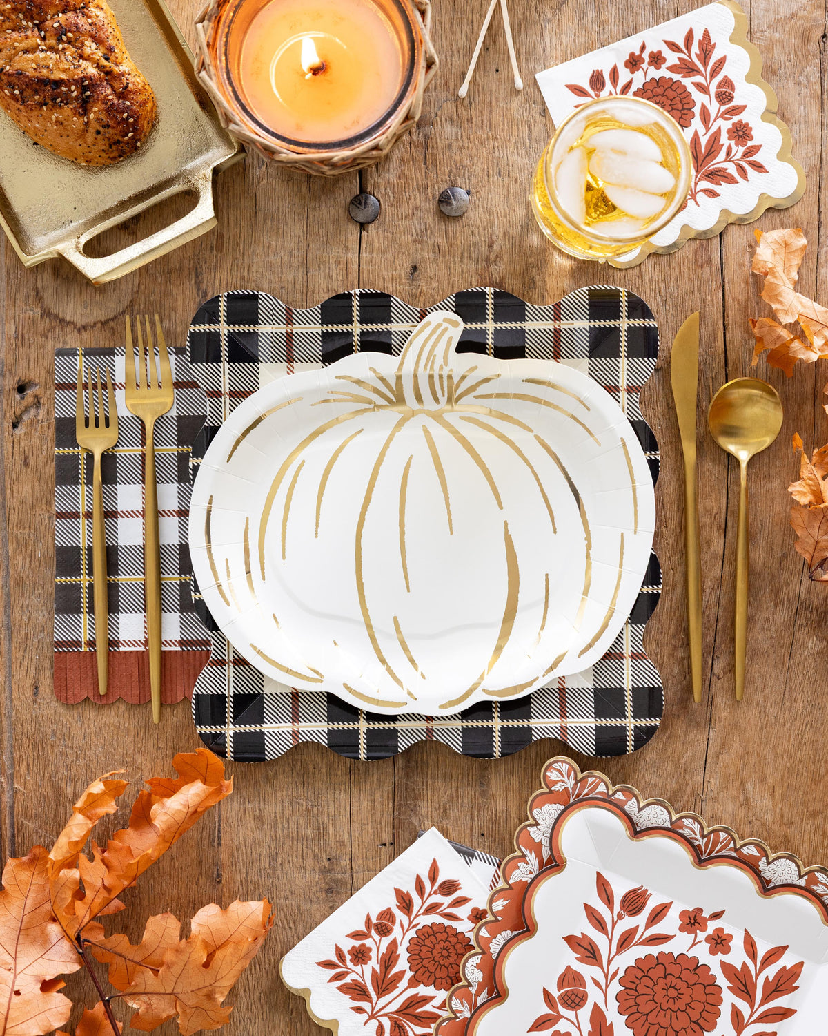Fall Flora Paper Cocktail Napkins