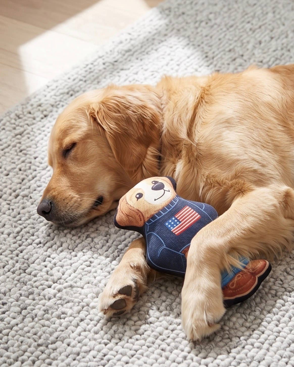 Ruff Lauren Teddy Dog | Plush Squeaker Dog Toy