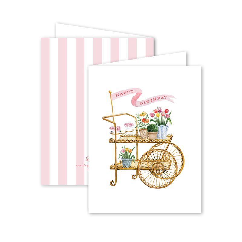 Flower Cart Birthday Card - The Preppy Bunny