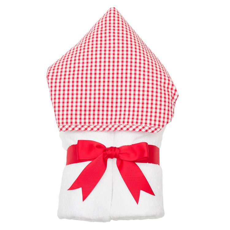 Red Check Kids Hooded Towel - The Preppy Bunny