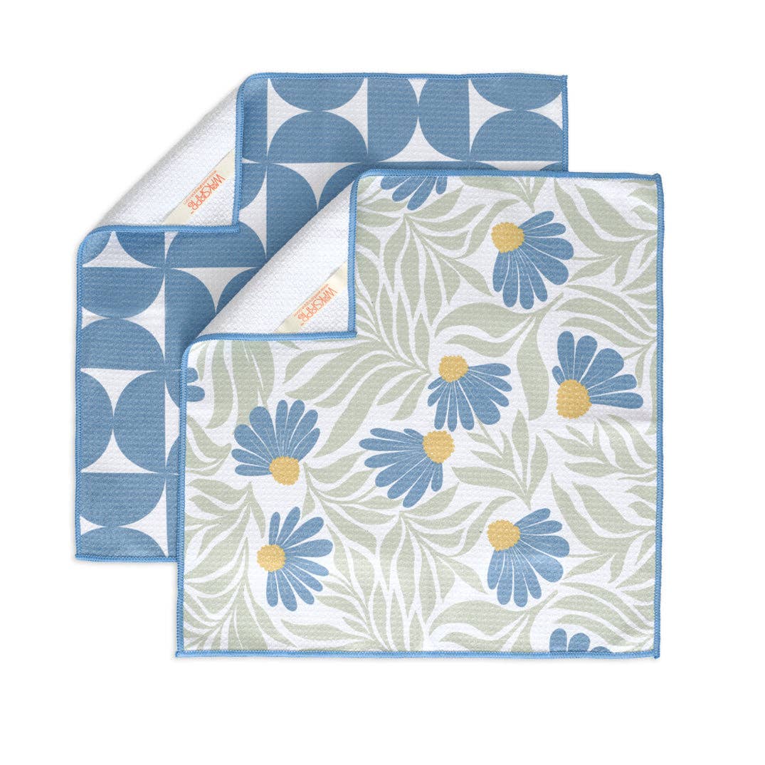 Blue Coneflower Towel Set, High Performance Microfiber - The Preppy Bunny