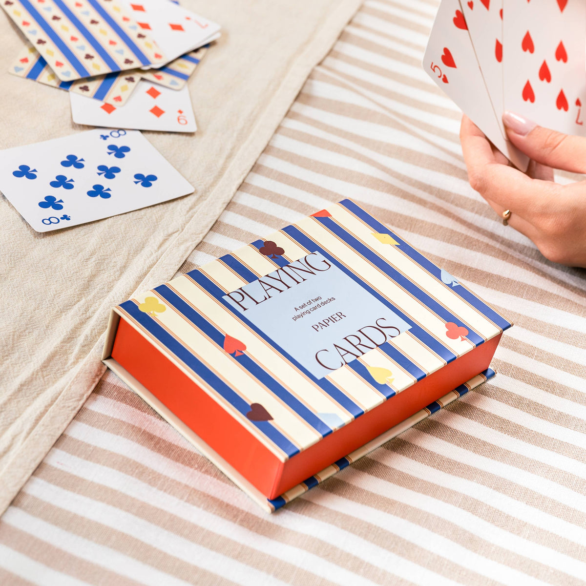 Playing Card Game, Set of 2 - Suits & Stripes
