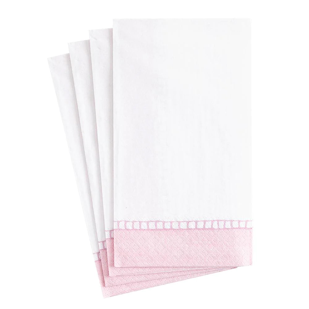 Linen Border in Petal Pink Paper Guest Towels - The Preppy Bunny