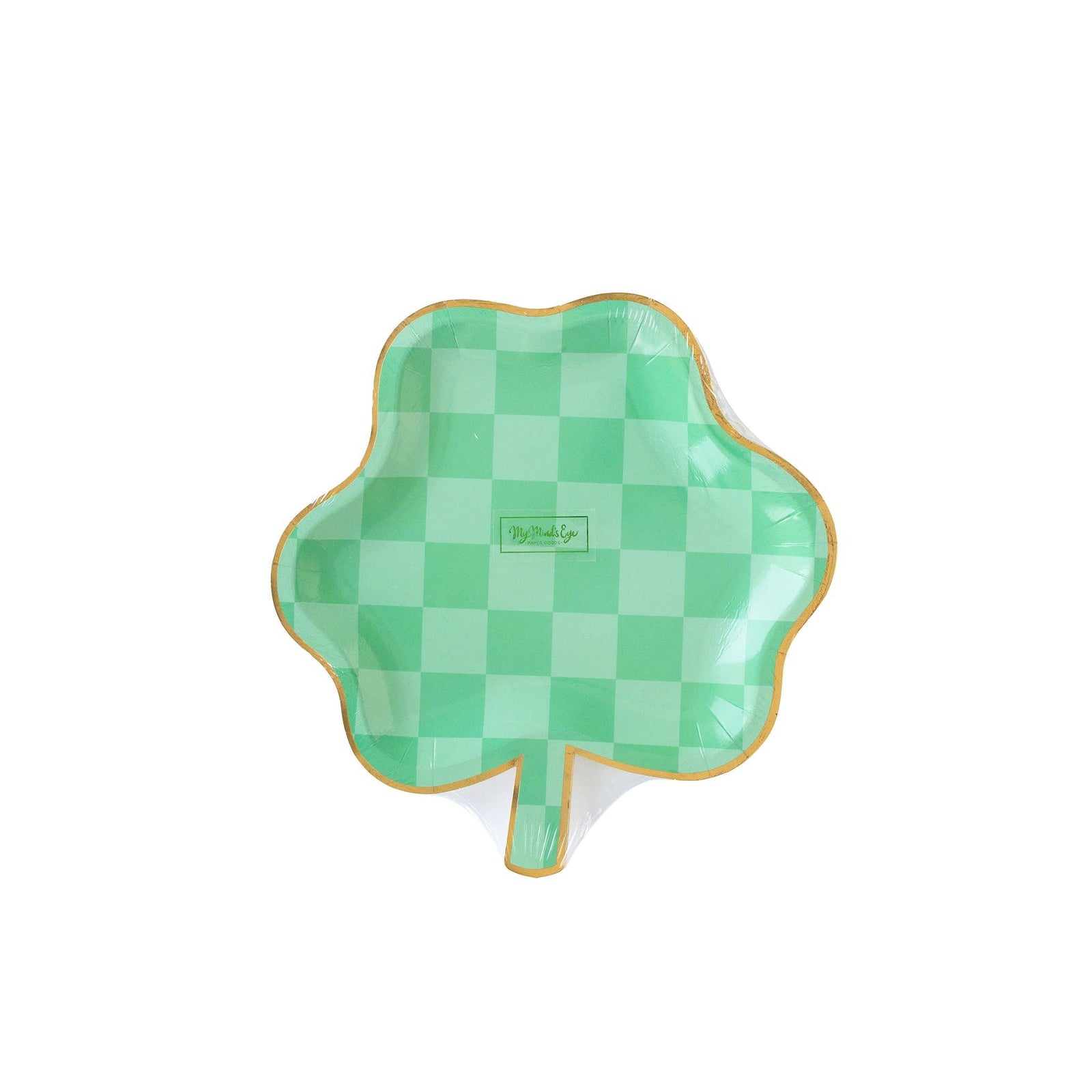 Checkered Shamrock Paper Plates - The Preppy Bunny