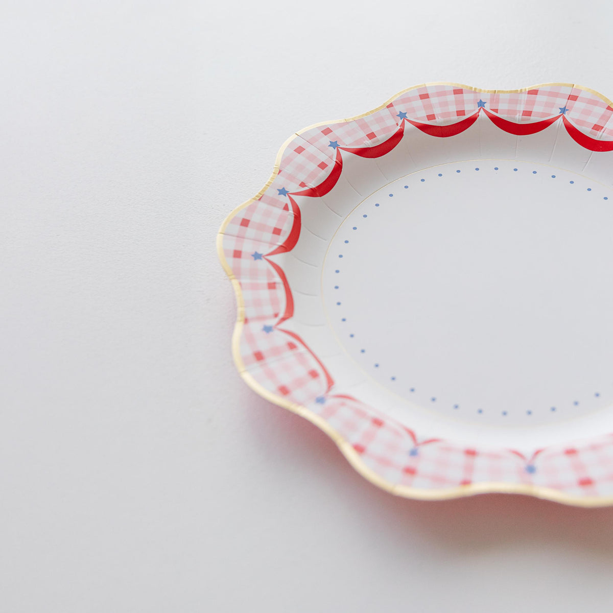 RED GINGHAM 4TH OF JULY DINNER PLATES - The Preppy Bunny
