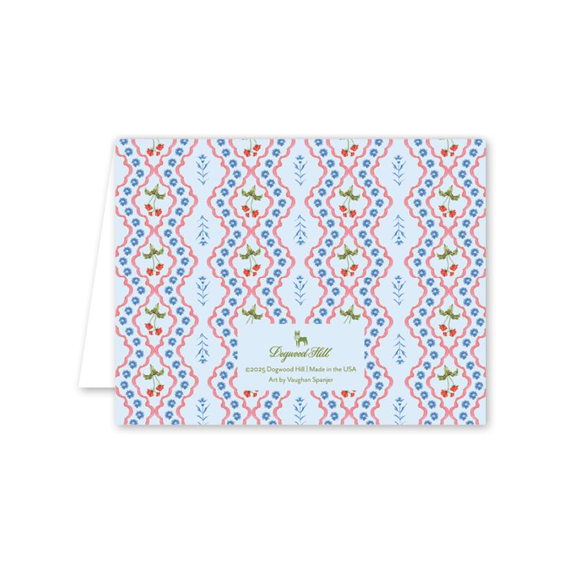 Lamia Damask Blue Thank You - The Preppy Bunny