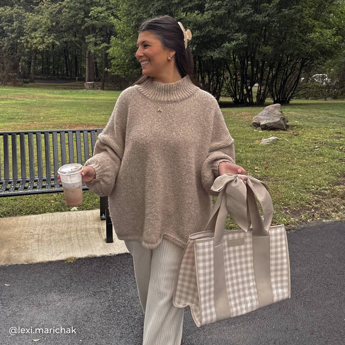 Case-Mate Latte Gingham Bow Jelly Tote Bag - The Preppy Bunny