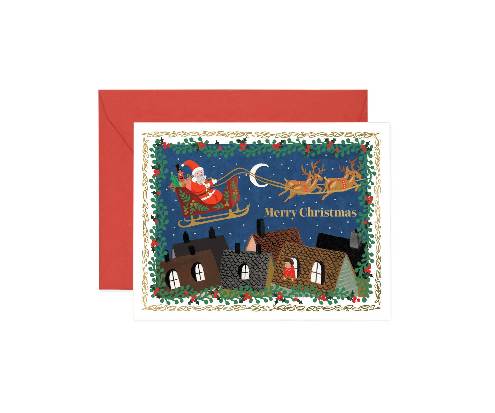 Over the Rooftops Greeting Card - The Preppy Bunny