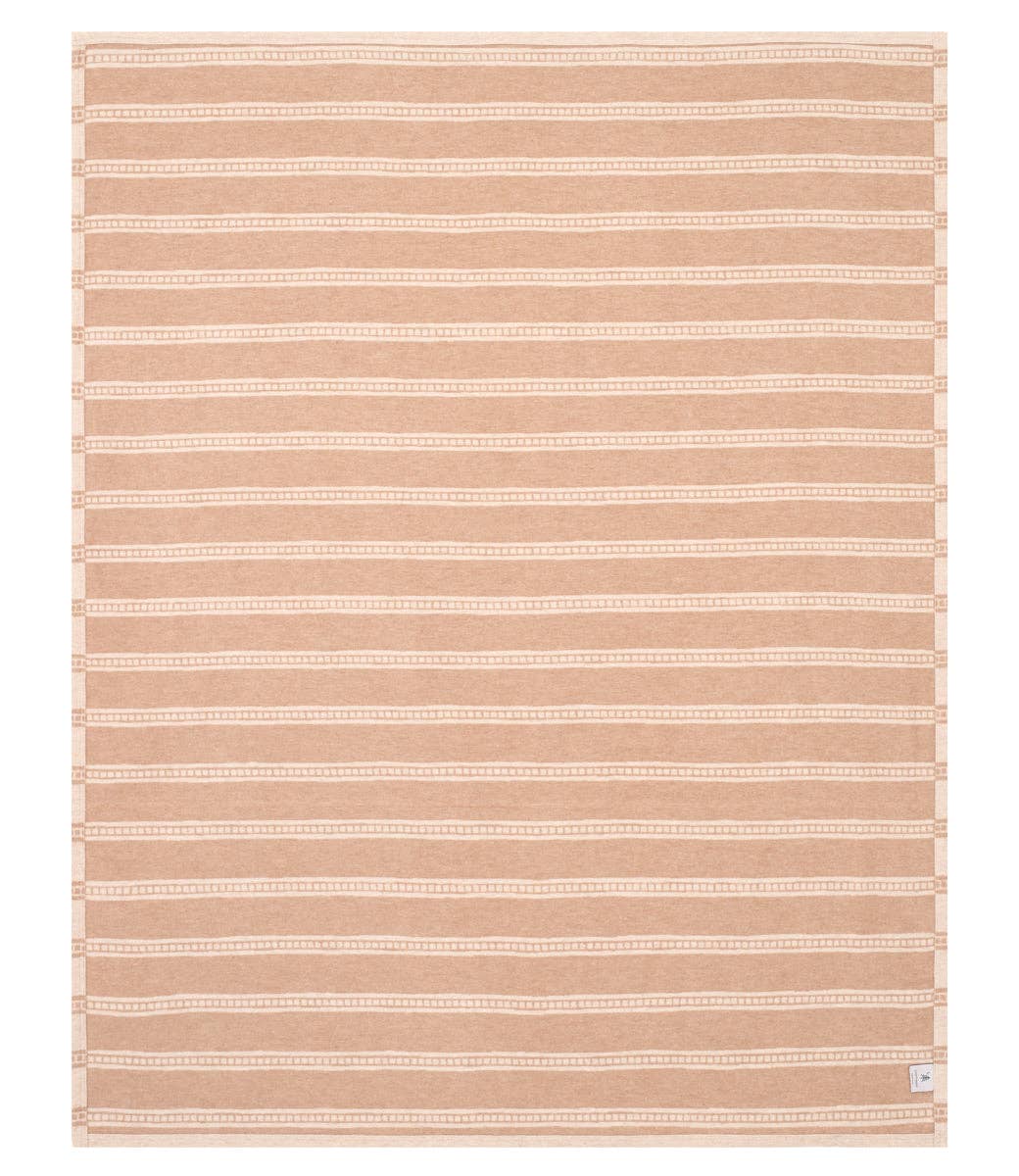 Tile Stripe Tan Lightweight Blanket by ChappyWrap