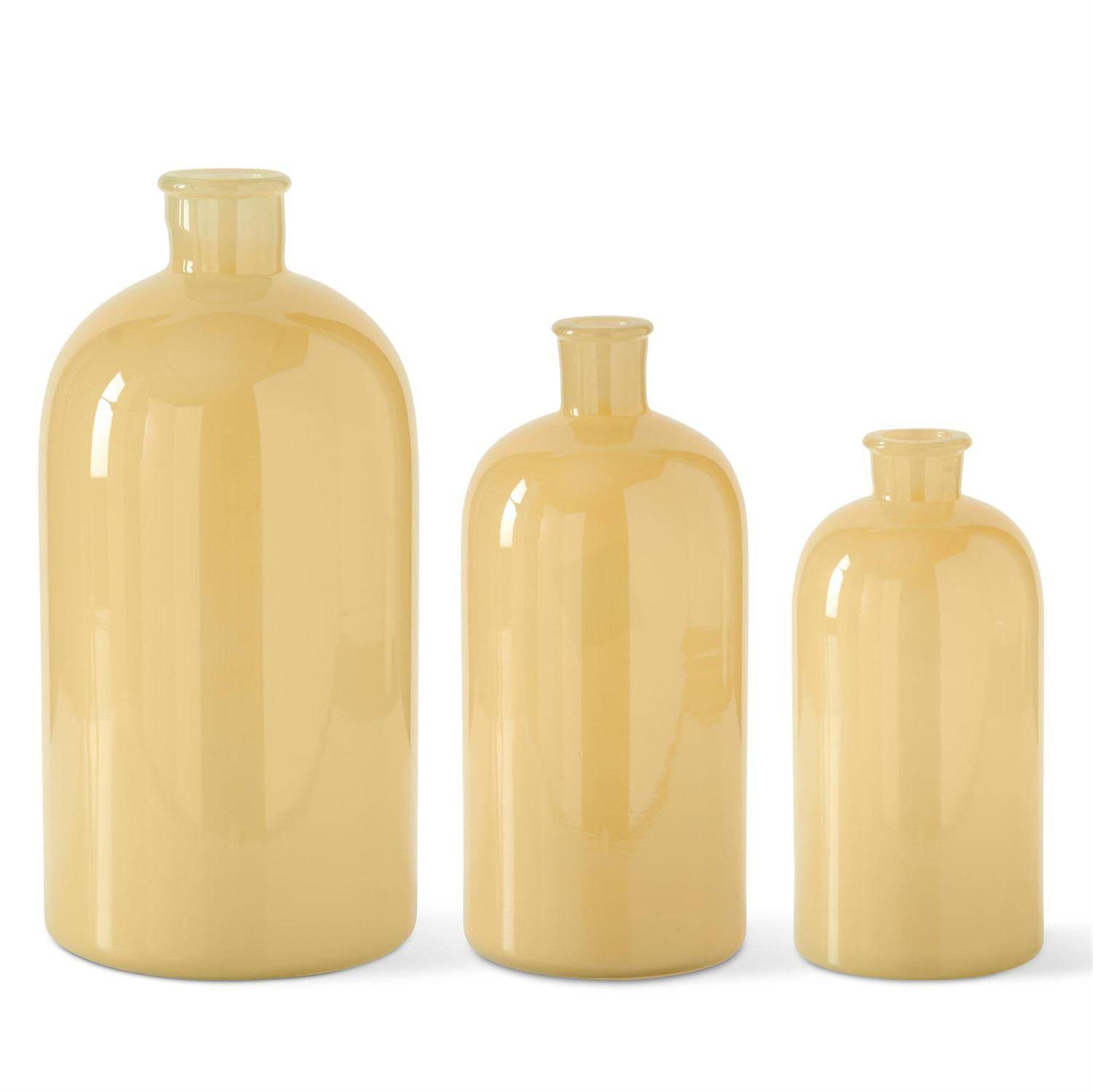 Yellow Glass Bottle Vases - The Preppy Bunny