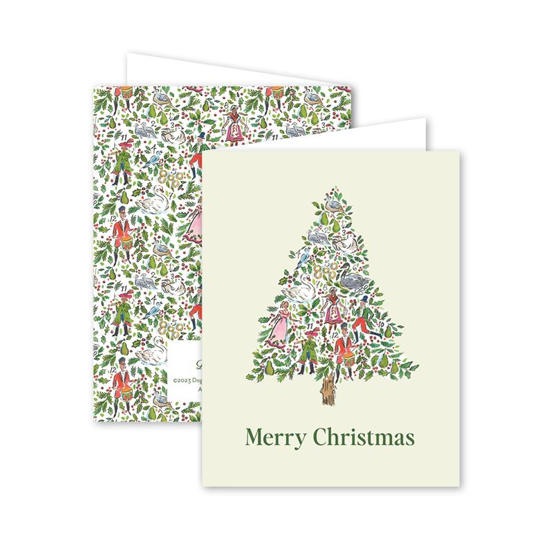 Twelve Days Greenery Tree Greeting Card - The Preppy Bunny