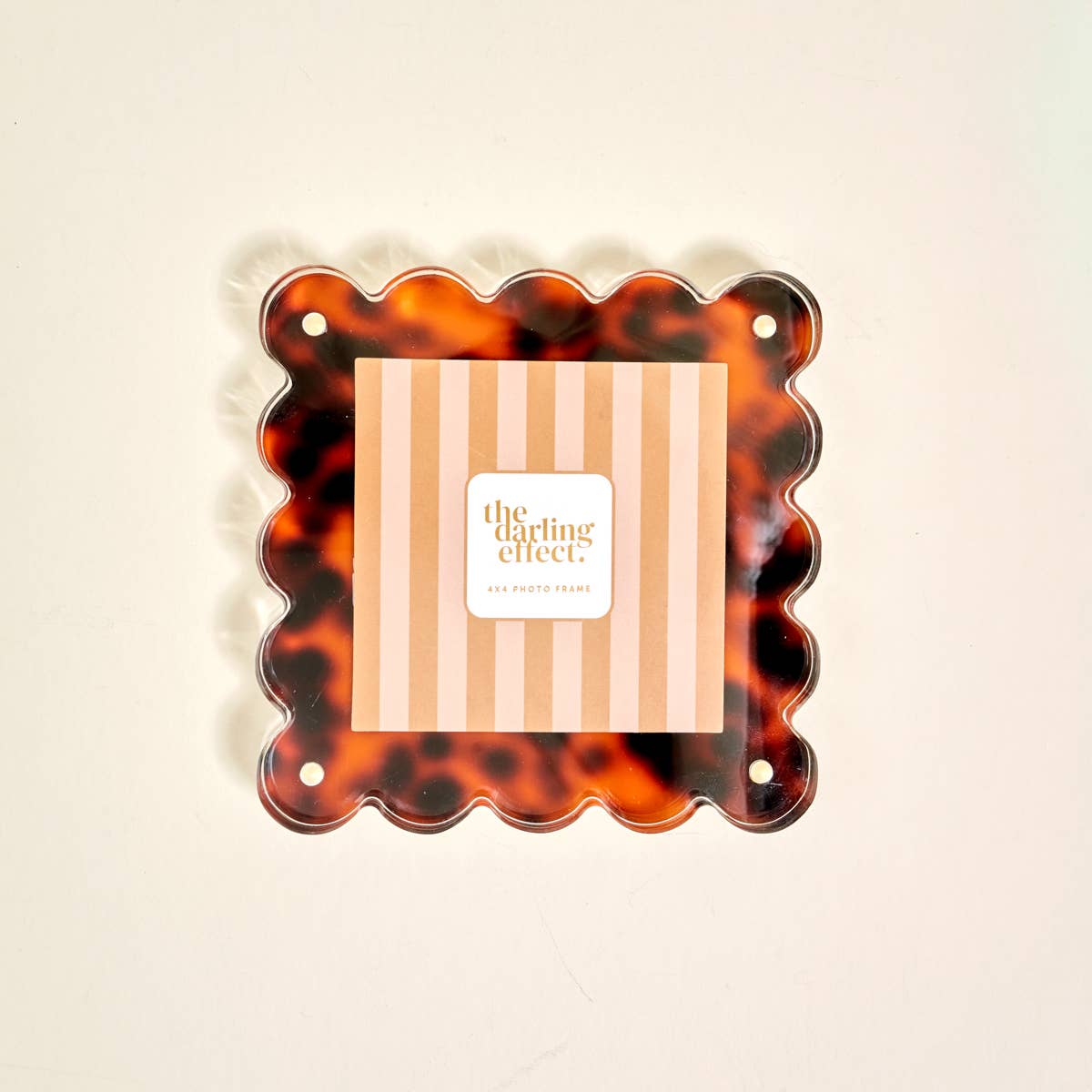 Square Scalloped Acrylic Picture Frame in Tortoise Pattern