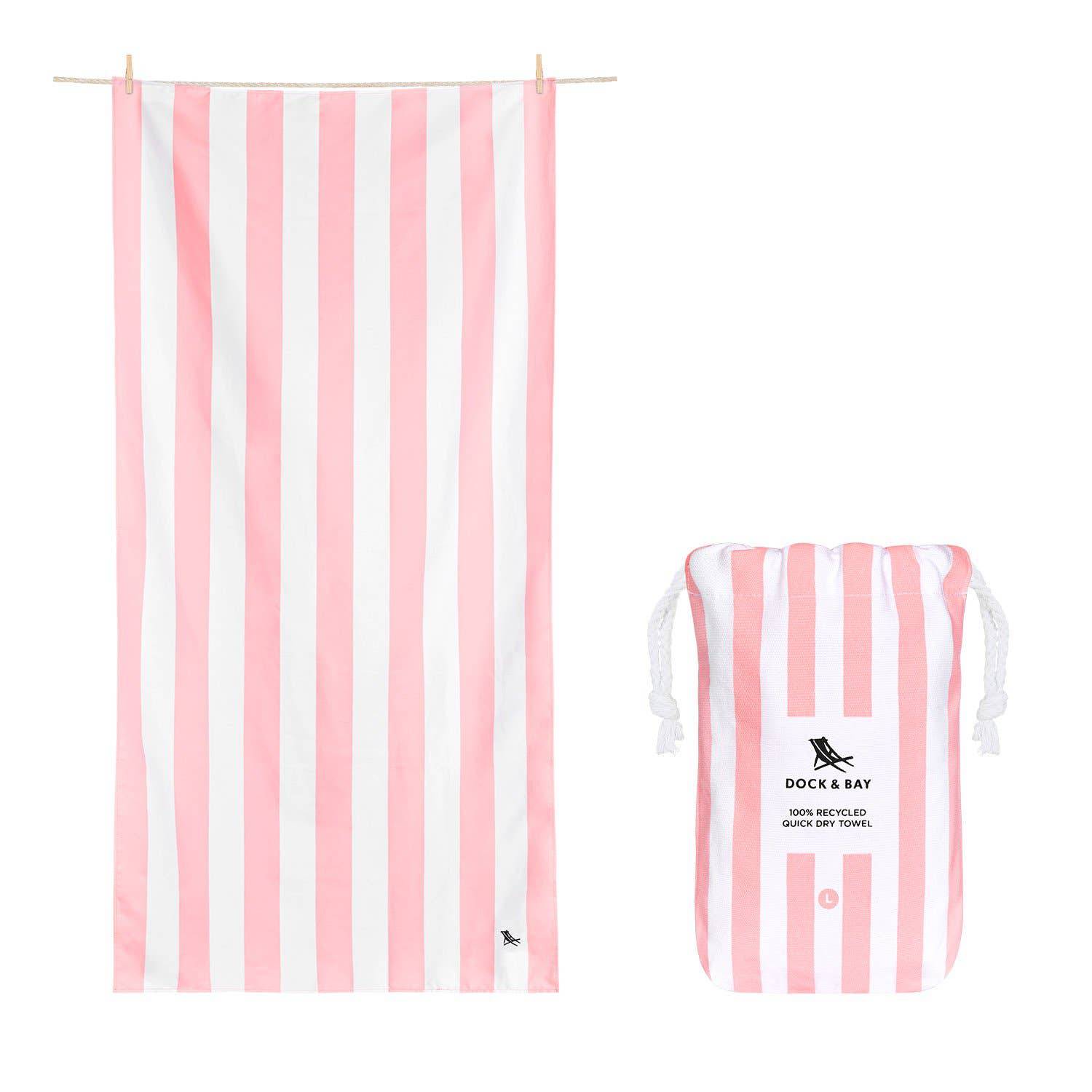 Cabana Stripe Malibu Pink Beach Towel- 2 sizes - The Preppy Bunny