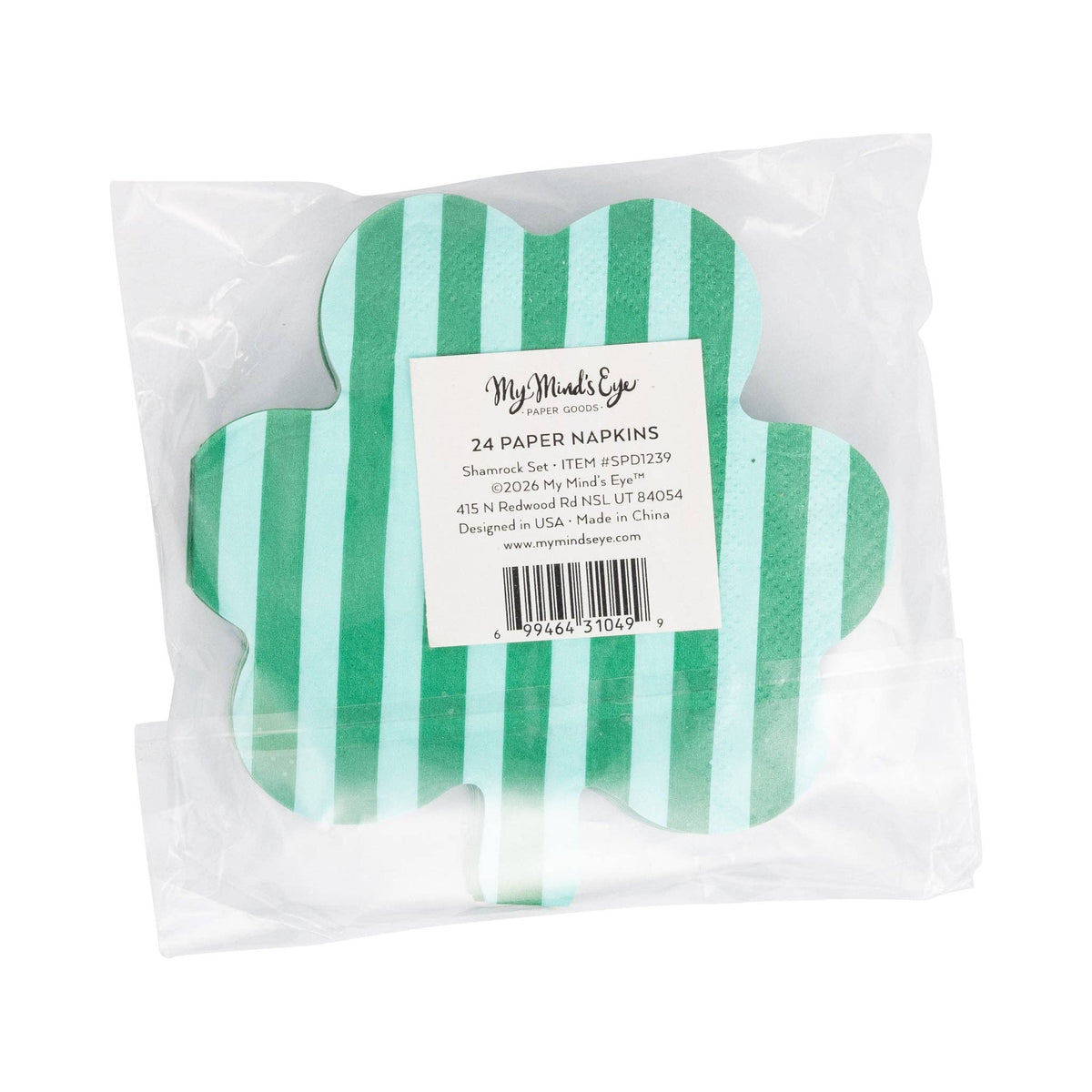 SPShamrock Shaped Lucky You and Striped Cocktail Napkin Set - The Preppy Bunny