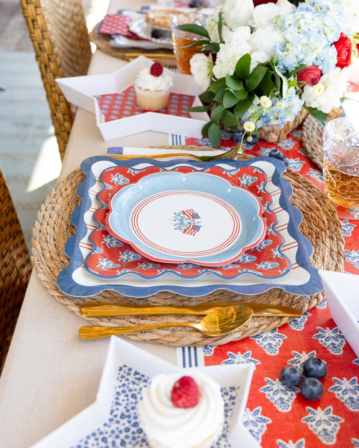 Flag Paper Plates - The Preppy Bunny