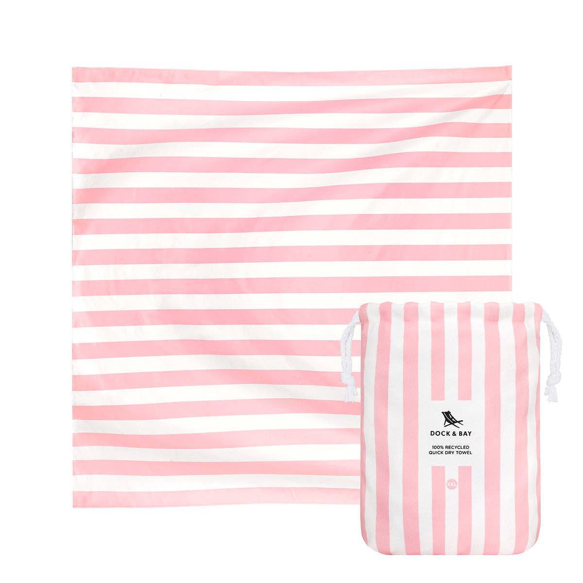 Dock & Bay Quick Dry Towel for Two - Double Extra Large - Malibu Pink - The Preppy Bunny