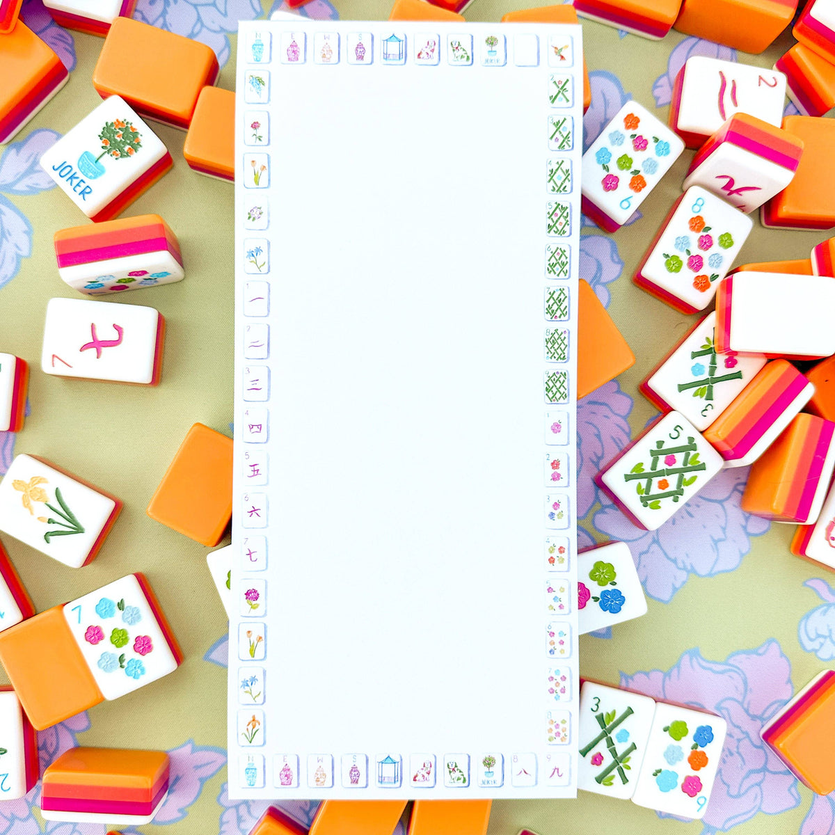 Sunset Mahjong Tiles Border Listpad