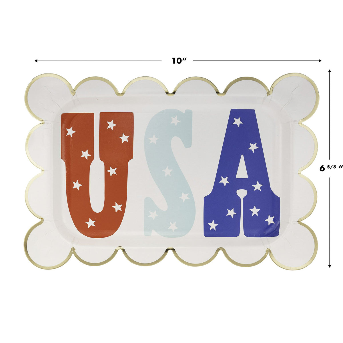 USA Scallop Paper Plates - The Preppy Bunny