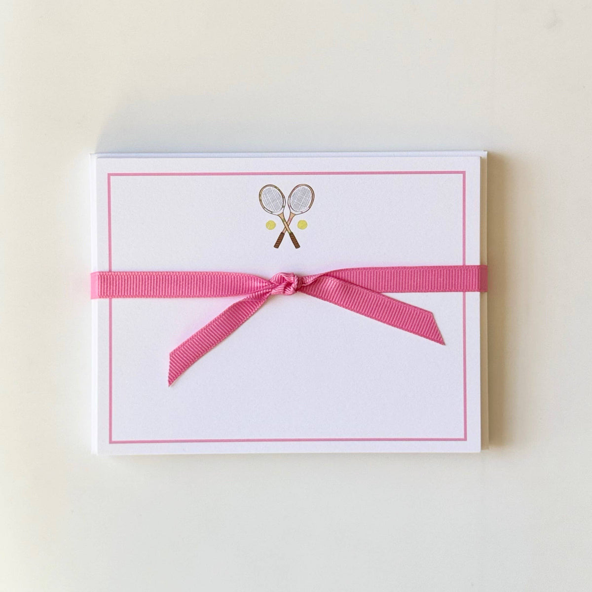 Crossed Tennis Rackets 26 - Flat Note Cards - The Preppy Bunny