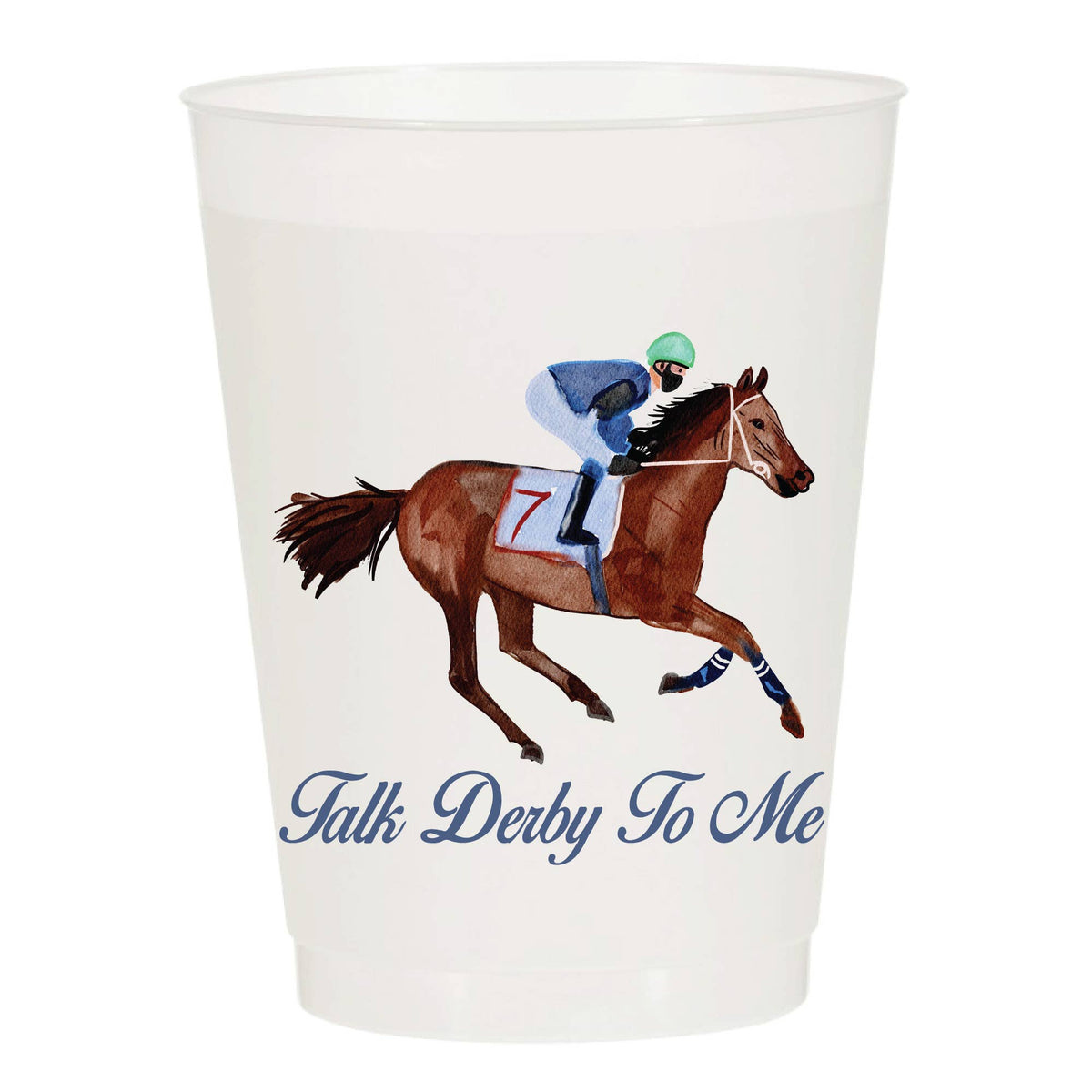 Talk Derby To Me Watercolor Reusable Cups - Set of 10 - The Preppy Bunny