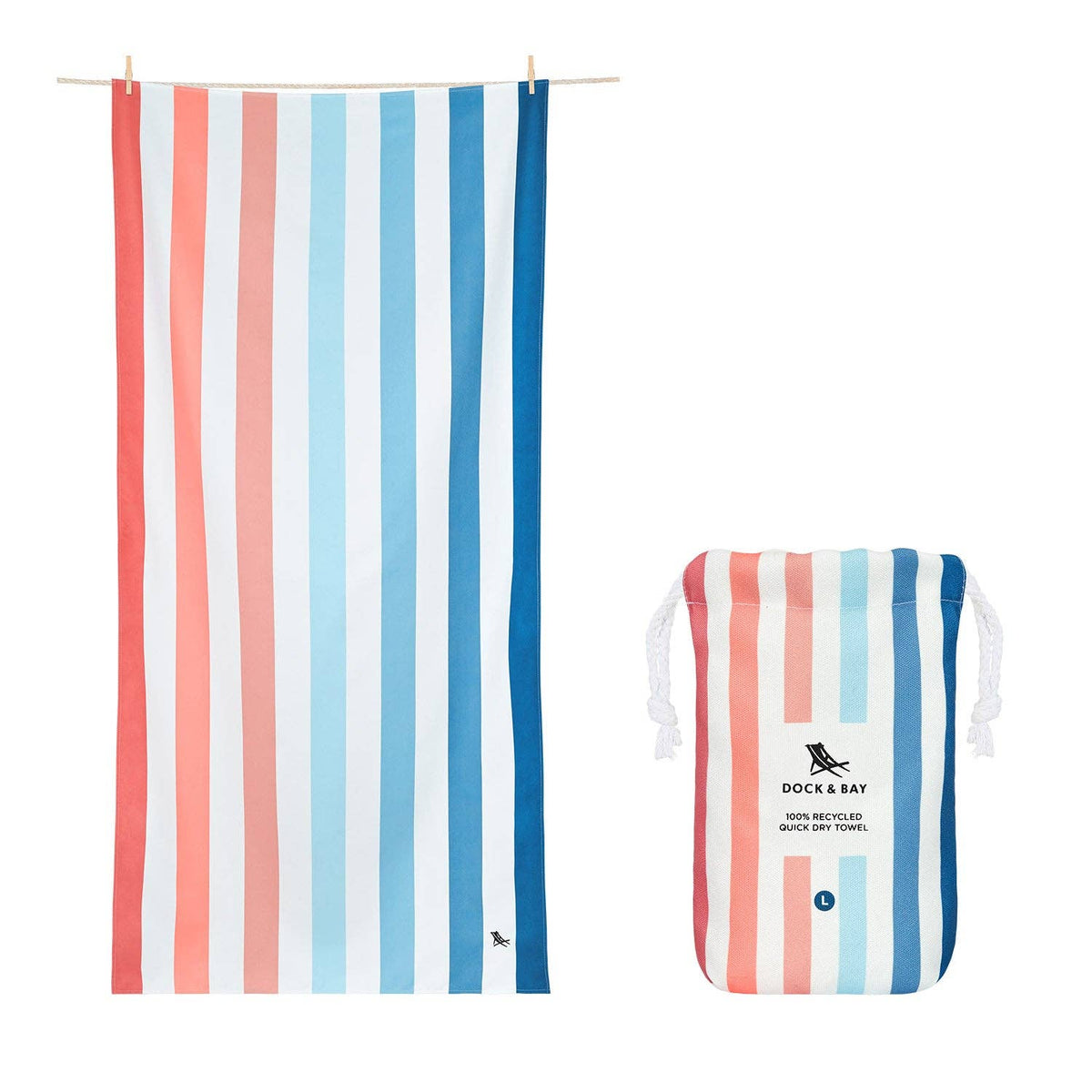 Dock &amp; Bay Quick Dry Towels - Sand to Sea - 2 sizes - The Preppy Bunny