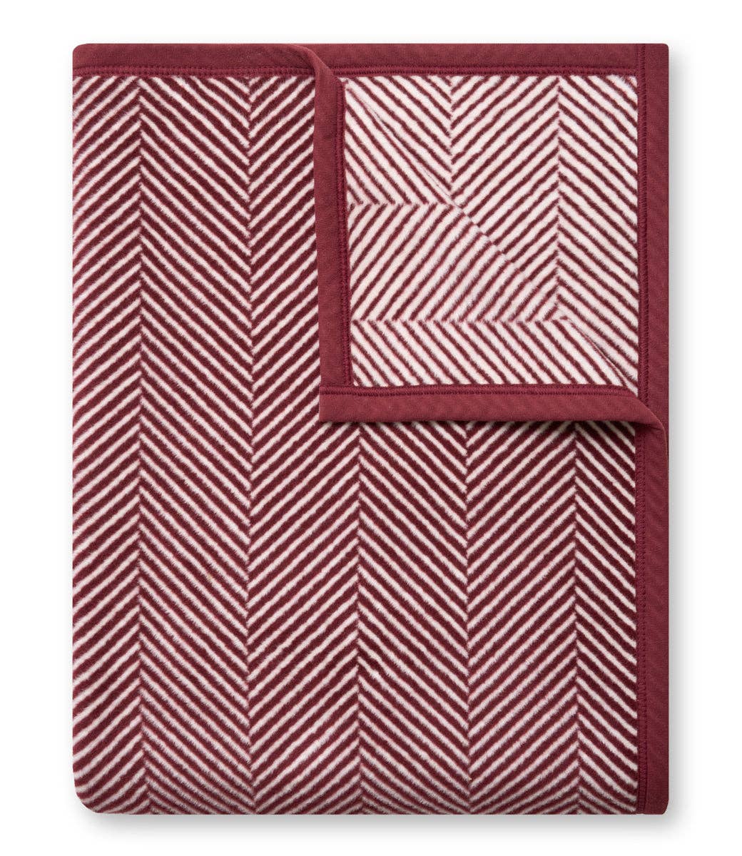 Harborview Herringbone Maroon Blanket by ChappyWrap