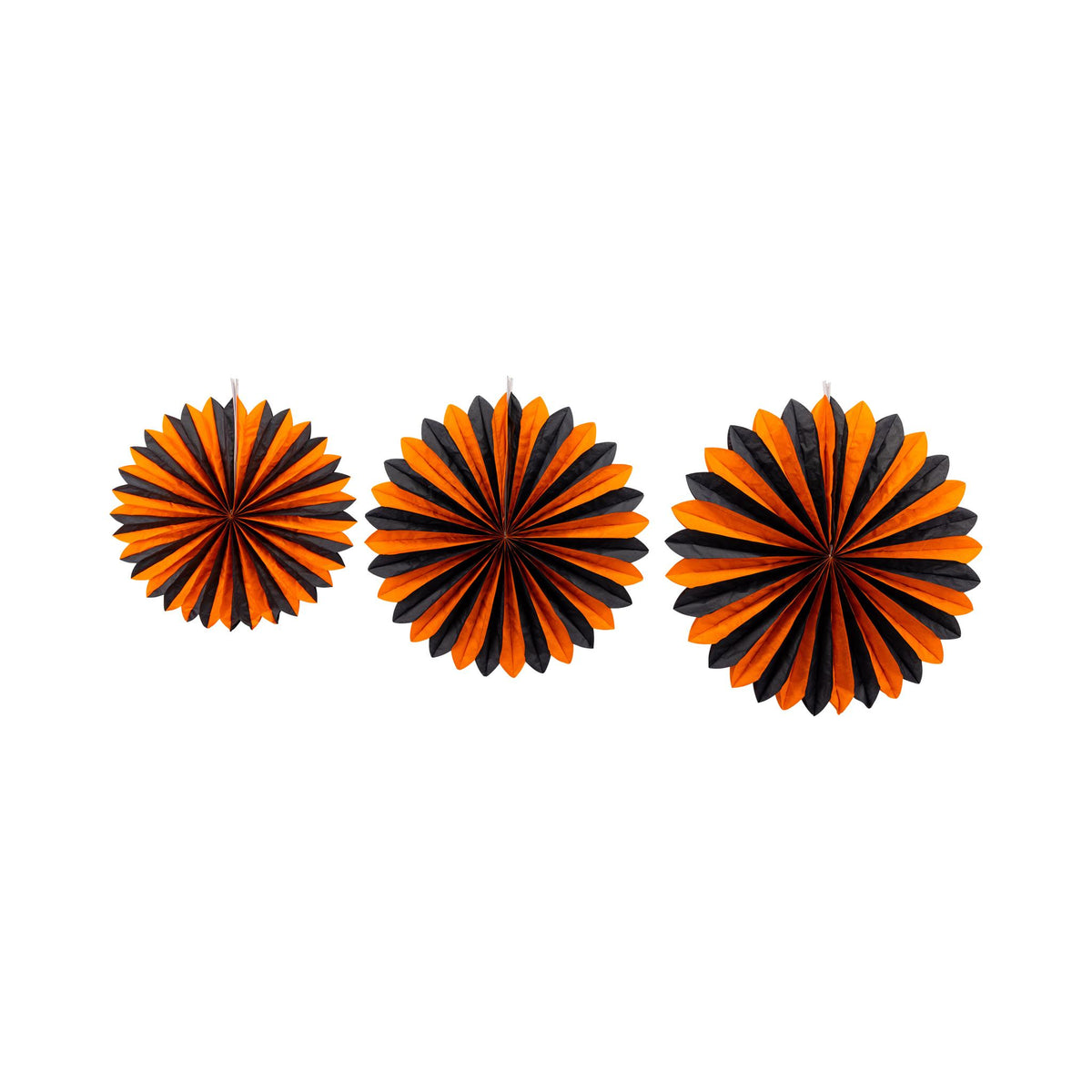 Orange and Black Large Tissue Fans