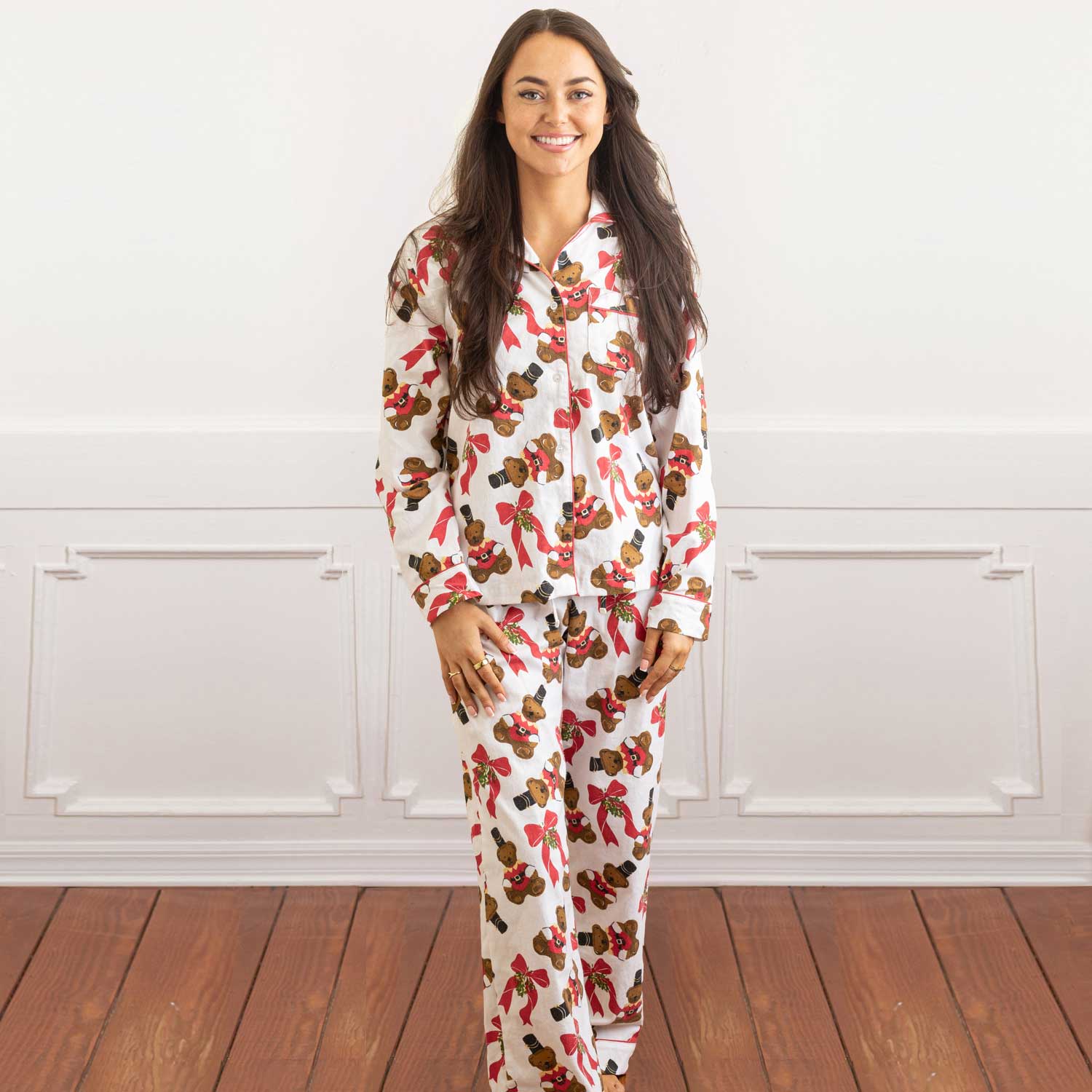 Teddies Flannel PJ Set - The Preppy Bunny