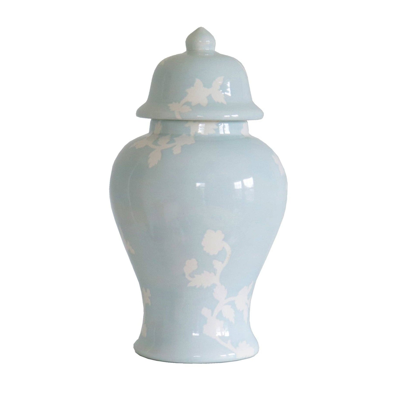Chinoiserie Dreams Ginger Jar in Hydrangea Light Blue - Medium - The Preppy Bunny