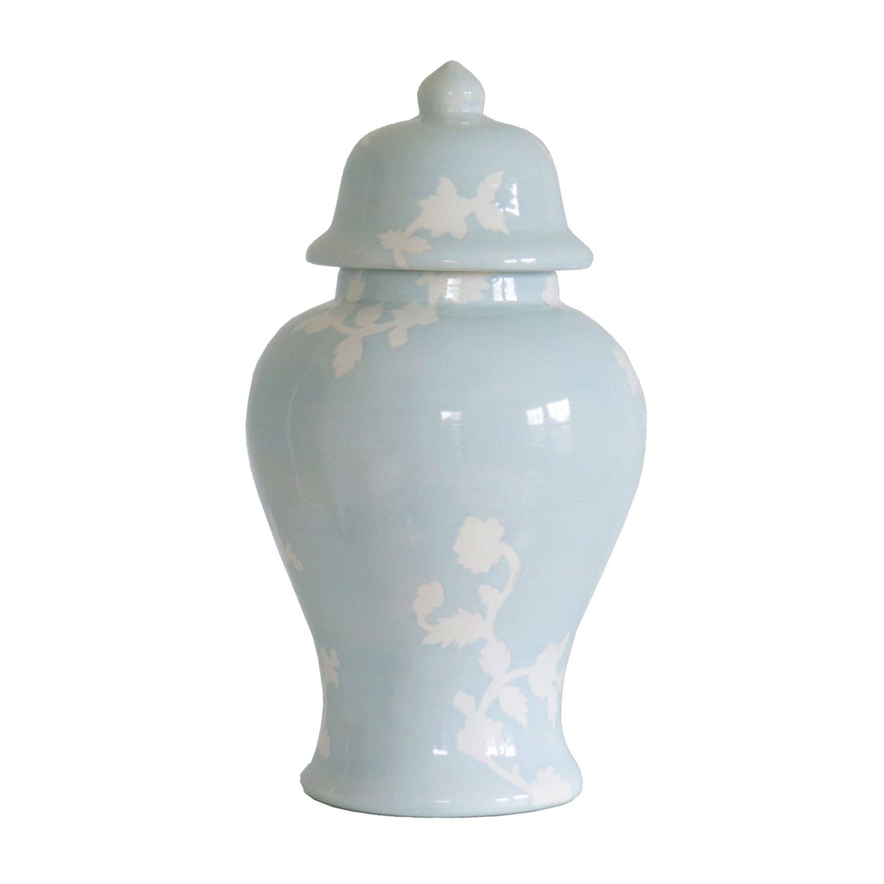 Chinoiserie Dreams Ginger Jar in Hydrangea Light Blue -Large - The Preppy Bunny