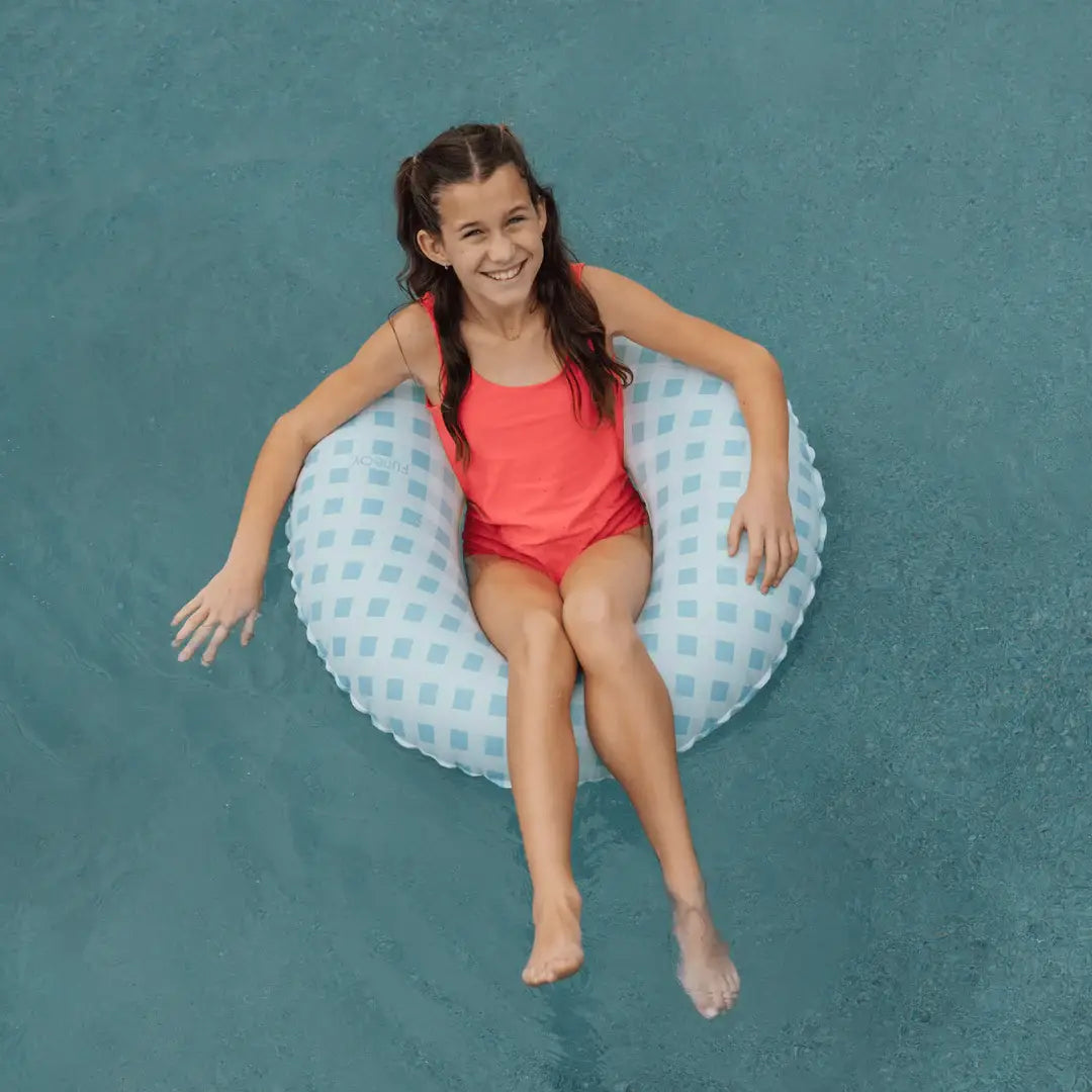 Kids Tube Float in Blue Gingham - The Preppy Bunny