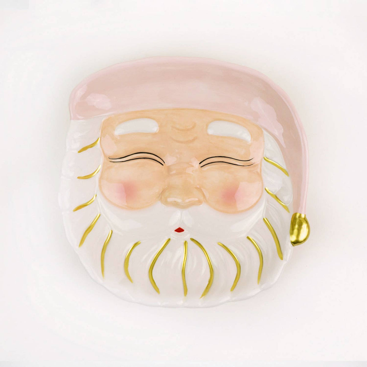 Pink Hat Santa Dessert Plate