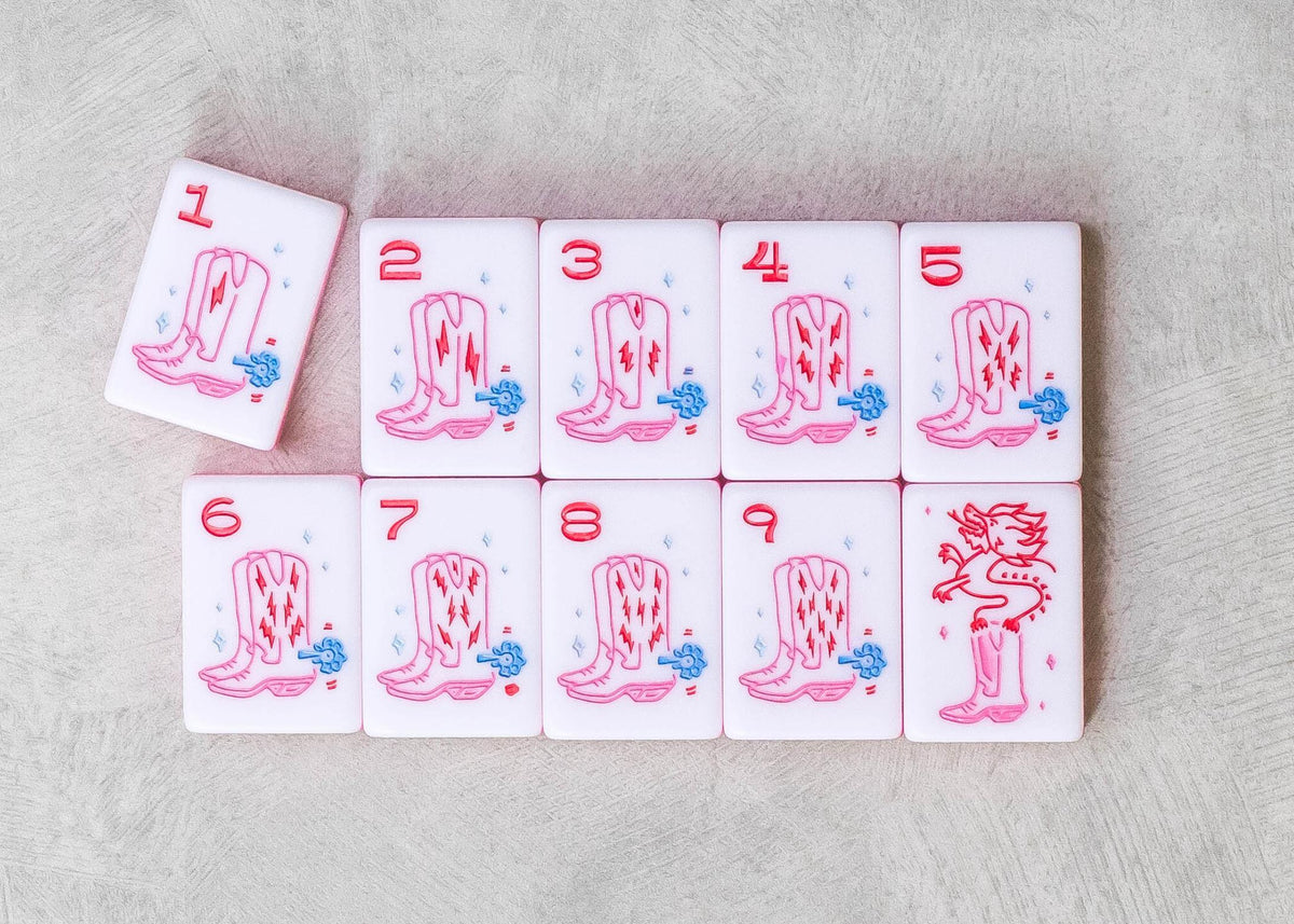 Miss Cowgirl Mahjong Tile Set - The Preppy Bunny