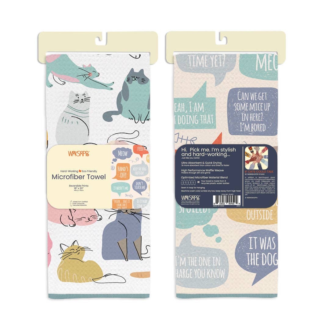 If Cats Could Talk Microfiber Kitchen Towel - The Preppy Bunny