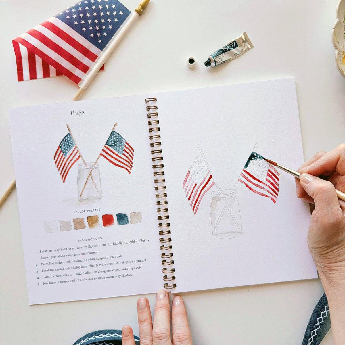 Americana watercolor workbook - The Preppy Bunny