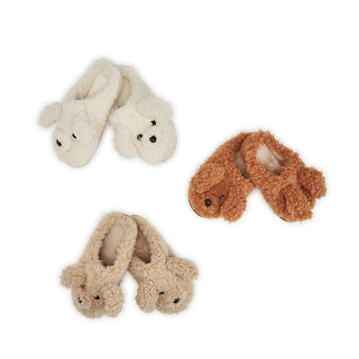 Puppy Love Pair of Sherpa Poodle Slippers - 3 colors available - The Preppy Bunny