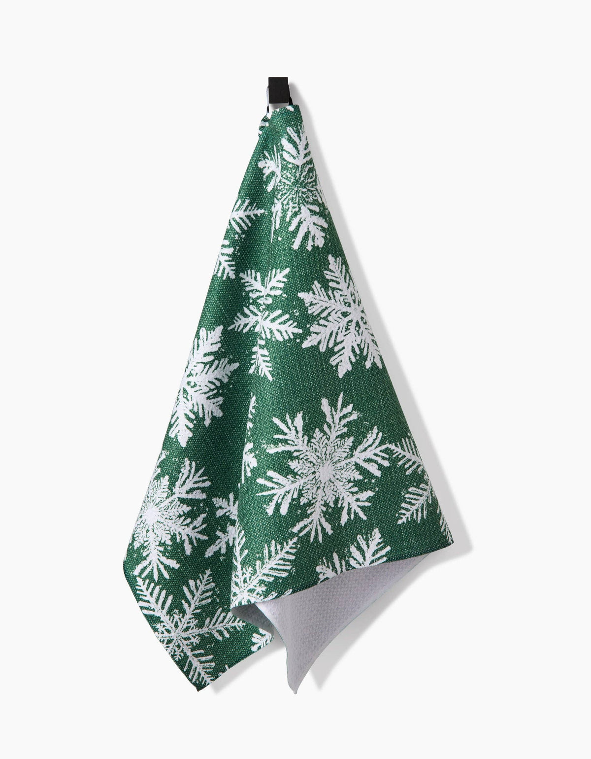 Snowy Days Green Tea Towel by Geometry - The Preppy Bunny