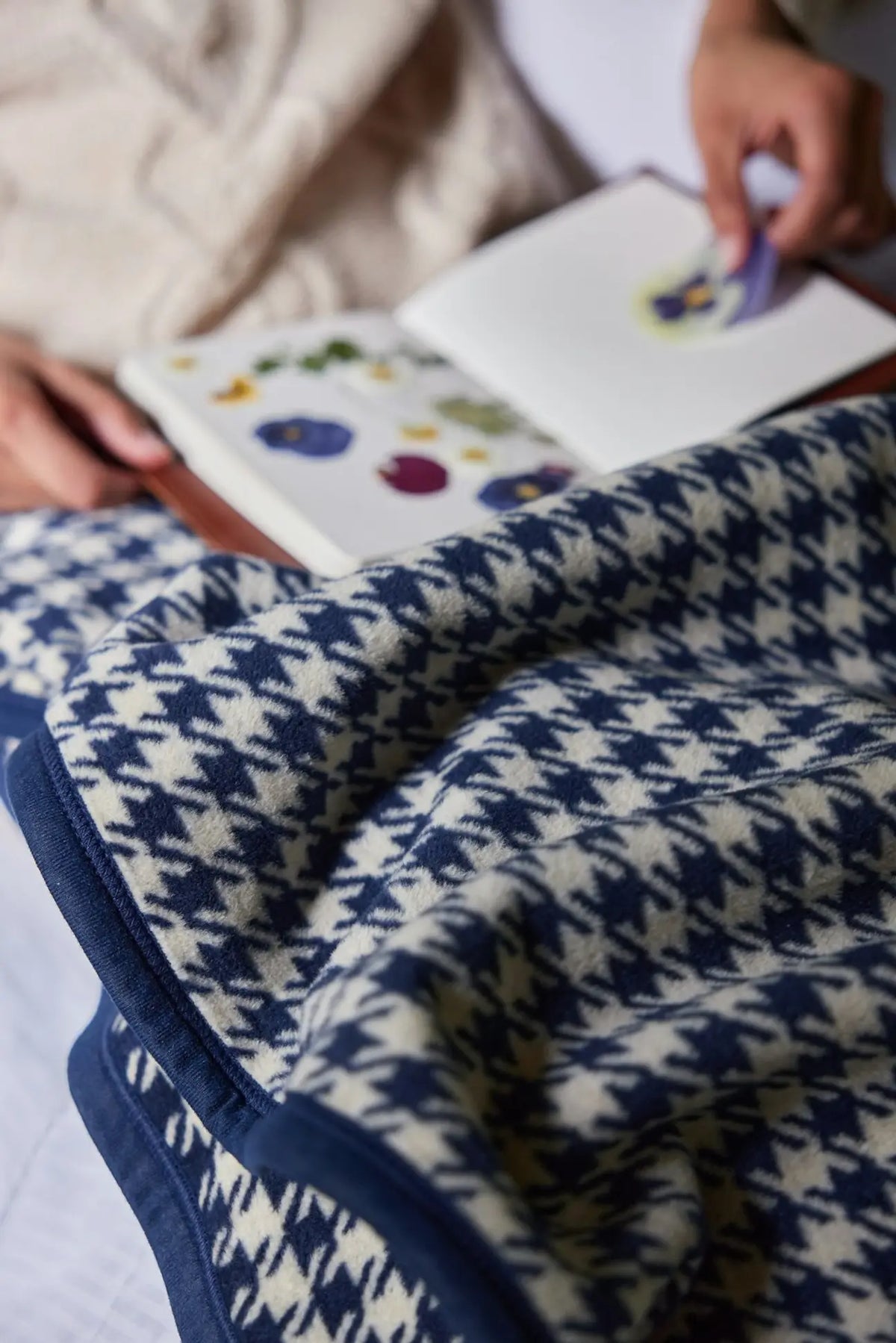 Houndstooth Navy Blanket by ChappyWrap