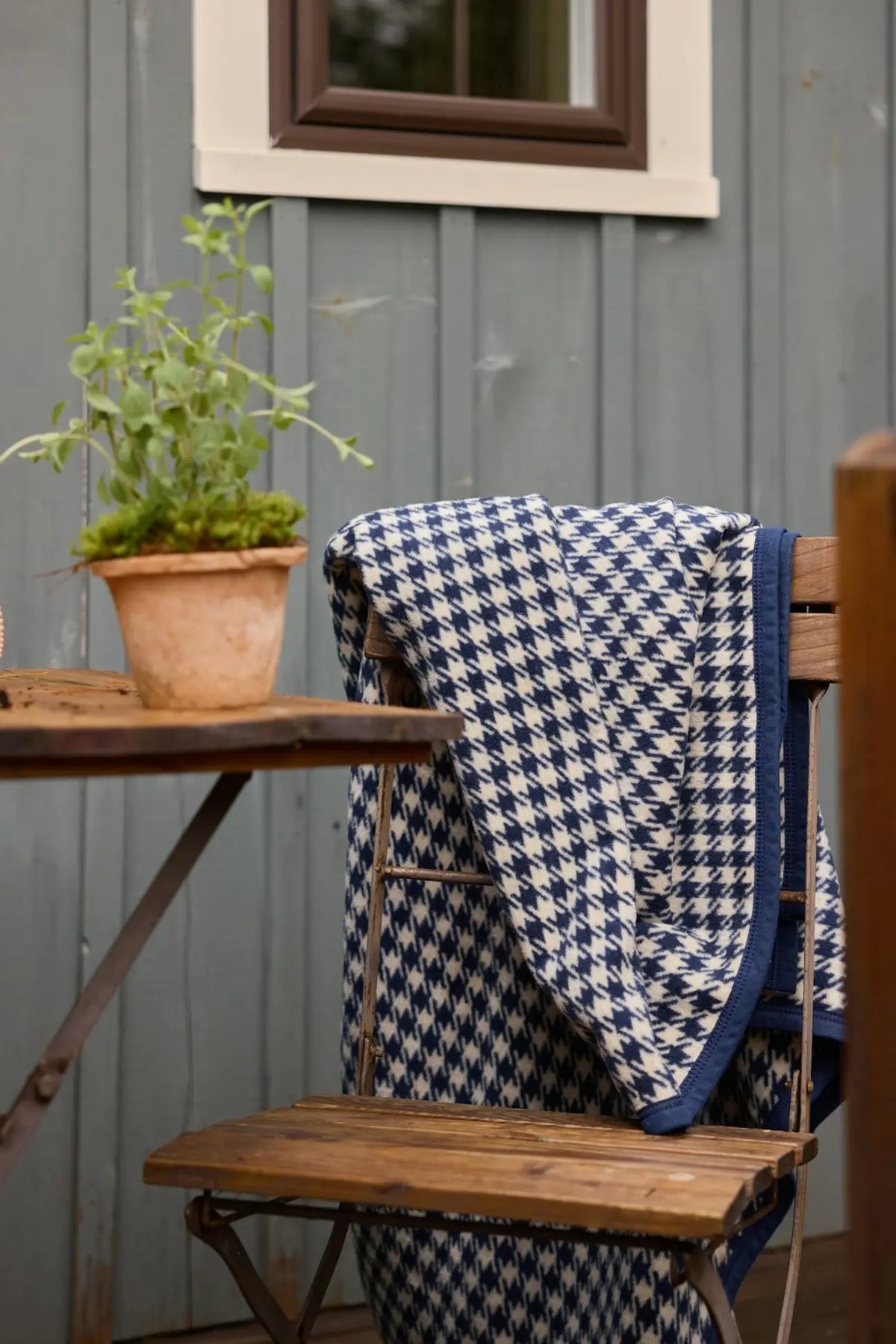 Houndstooth Navy Blanket by ChappyWrap