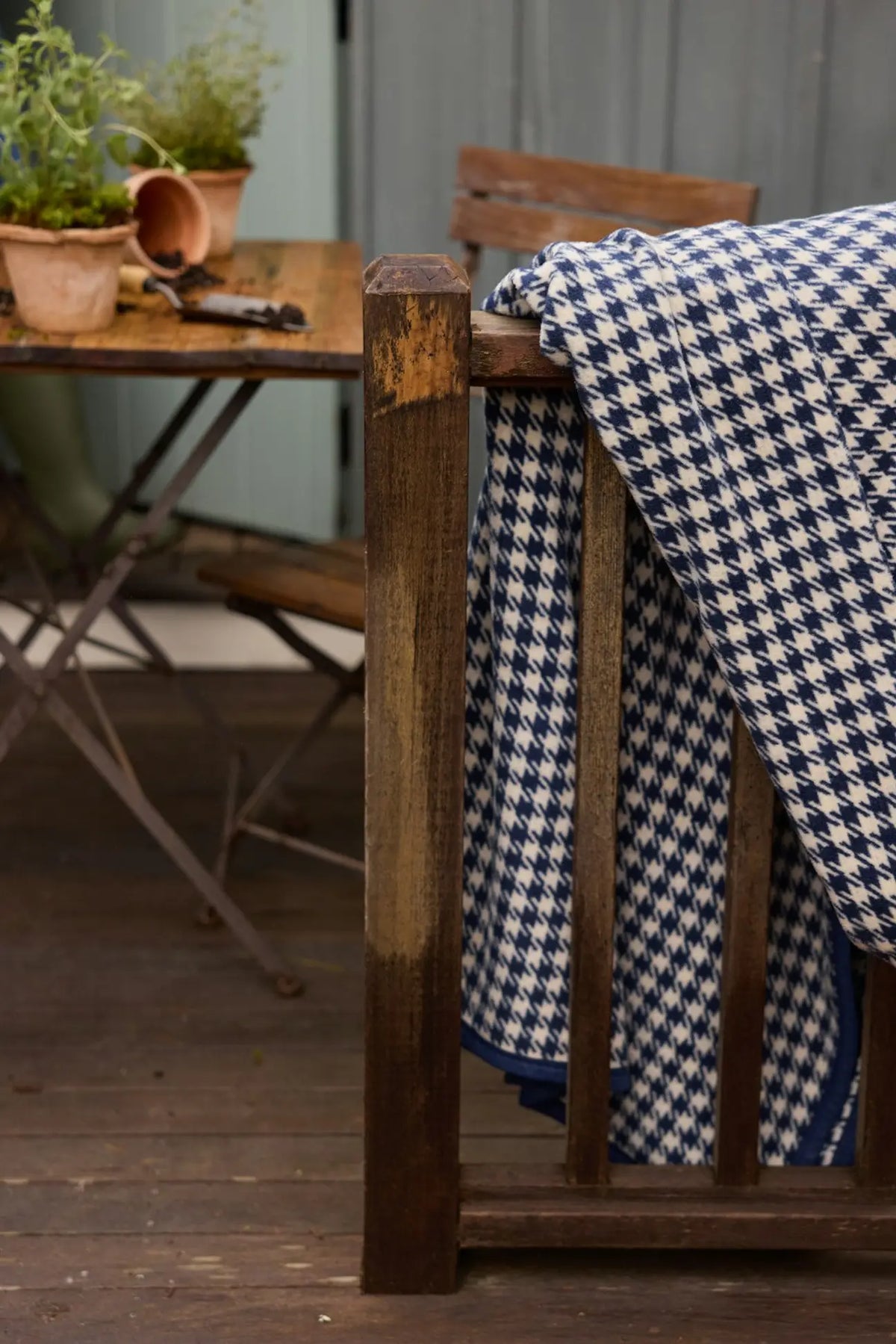 Houndstooth Navy Blanket by ChappyWrap